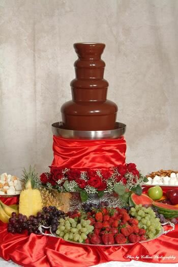 This beautiful arrangement of the flowing chocolate surrounded by fruit will grace any special event!